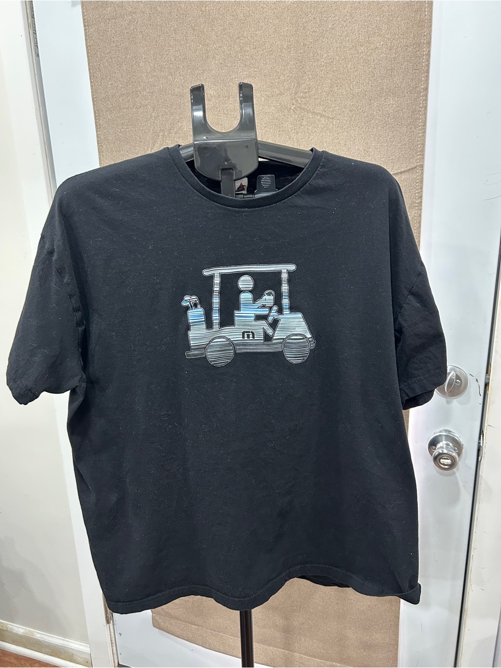 Black Graphic Golf Cart Tee - Unbranded